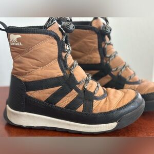 Sorel Tan and Black Insulated Waterproof Winter Boots